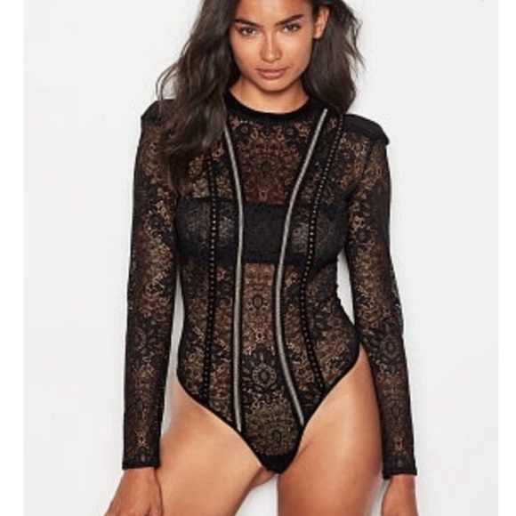 Victoria’s Secret Black Lace Teddy Bodysuit NWT